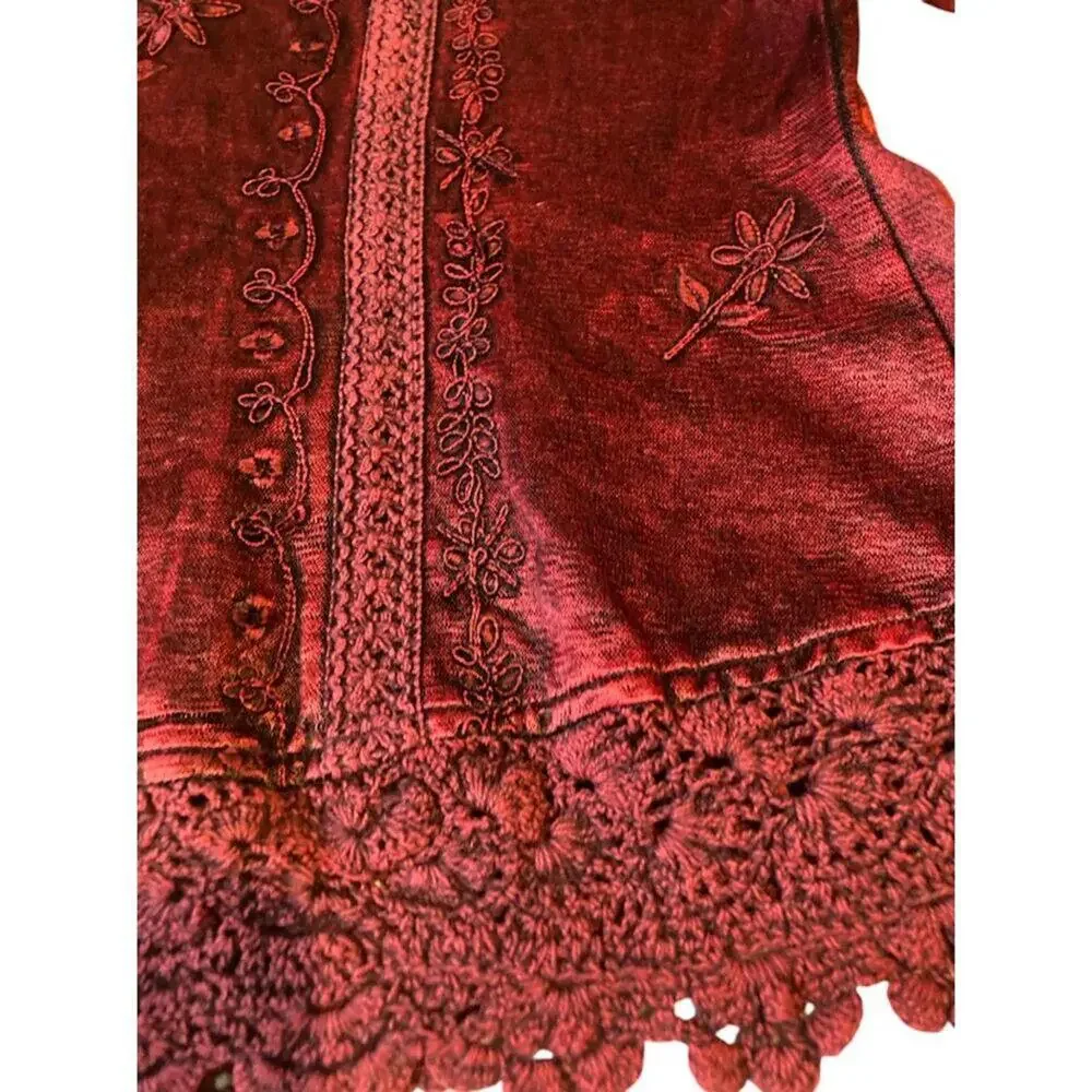 Vintage Flashback Jacket embroidery beads lace mid-weight unlined women's Large - Picture 6 of 12